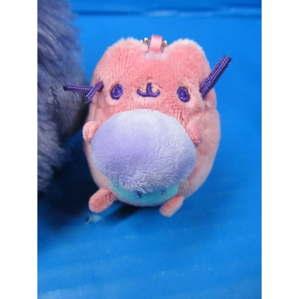 Gund Pusheen Cat Lot Dragon Pip Keychain Cereal Bowl Keychain Cat w/Cupcake